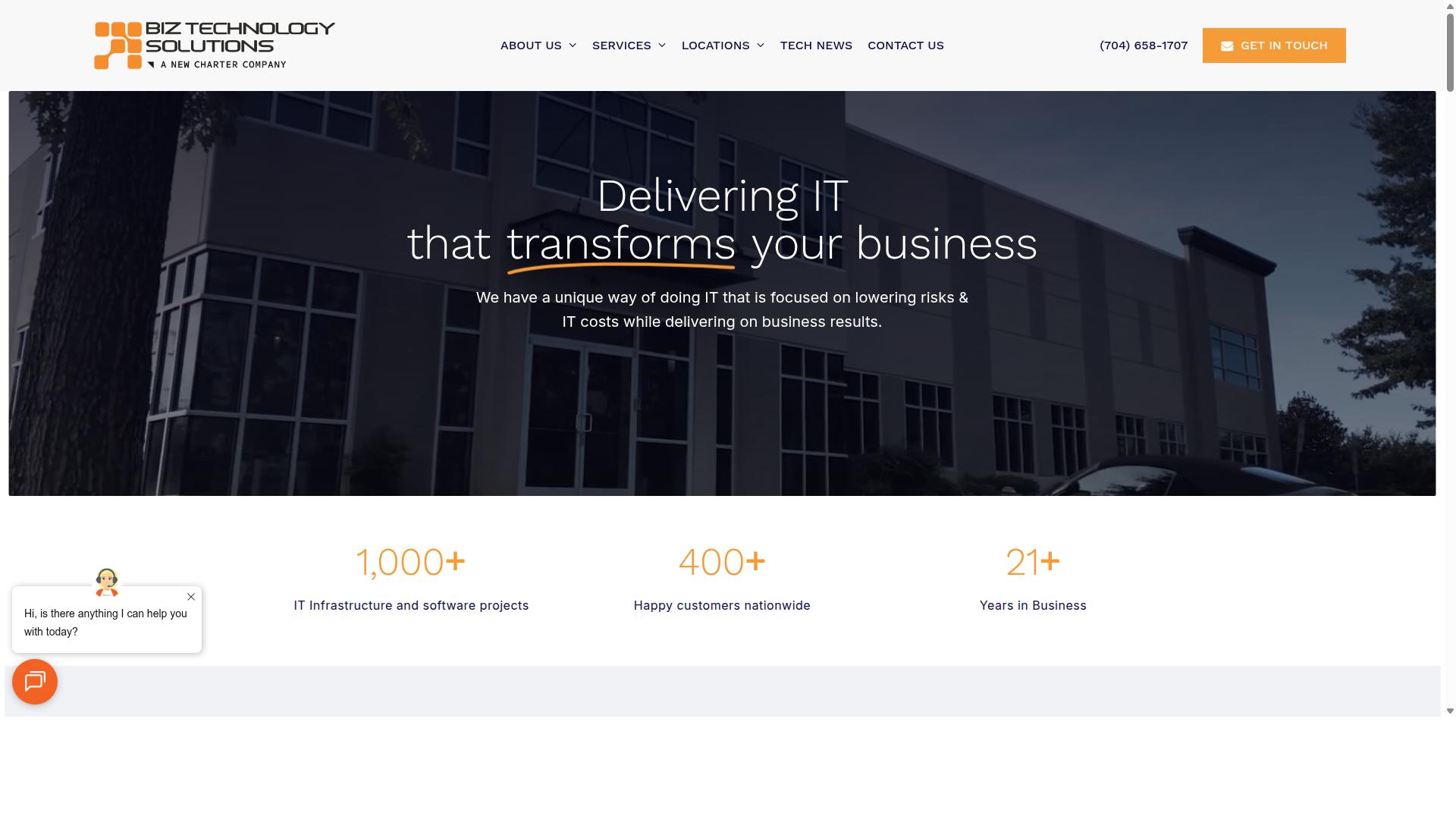 Charlotte IT Solutions for Data Backup website